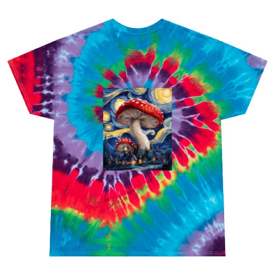 Starry Night Mushroom Surreal Dreamscape nature Tie Dye T Shirts