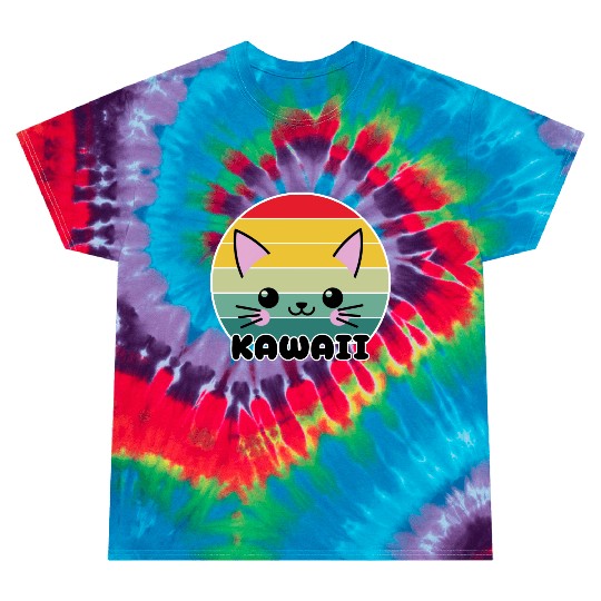 Kawaii Cat Face, Cat Lovers Tie Dye T Shirts