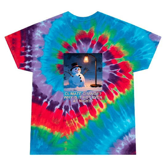 Frosty Snowman Under Street Lights Christmas Tie Dye T Shirts