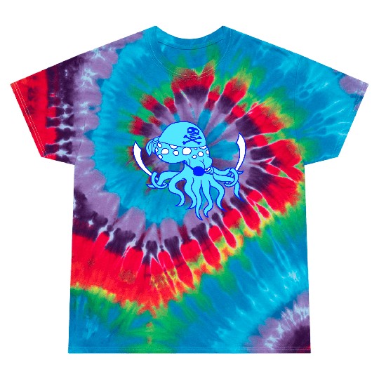 Evil Octopus Pirate Cool Cephalopod Squid Cartoon Tie Dye T Shirts