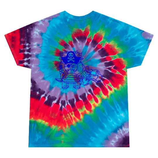 Triceratops Stegosaurus 2 Dinosaur Pirates Dinos Tie Dye T Shirts
