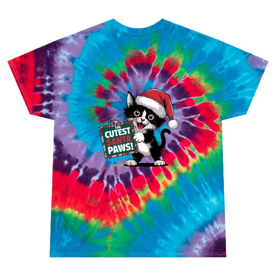 Cutest Santa Paws Tie Dye T Shirts
