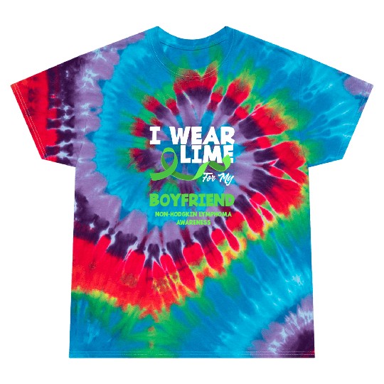 Non-Hodgkin Lymphoma Awareness Wear Lime Boyfriend Tie Dye T Shirts