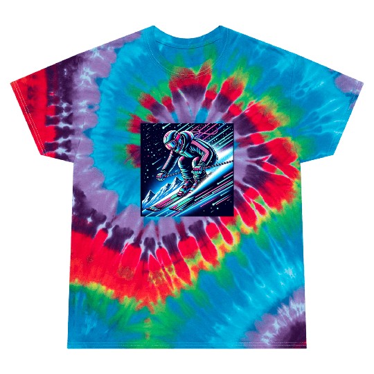 Neon Night Skiing Adventure Design Tie Dye T Shirts