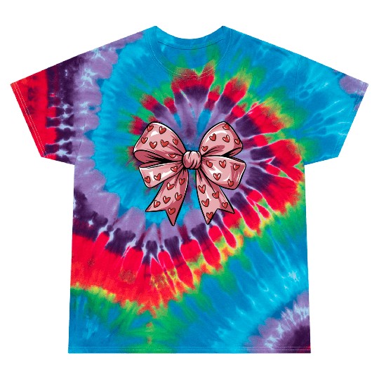 Valentines day Heart Coquette Bow Tie Dye T Shirts