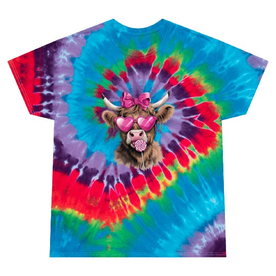 Highland Cow Valentines, Valentines Day, Retro Tie Dye T Shirts
