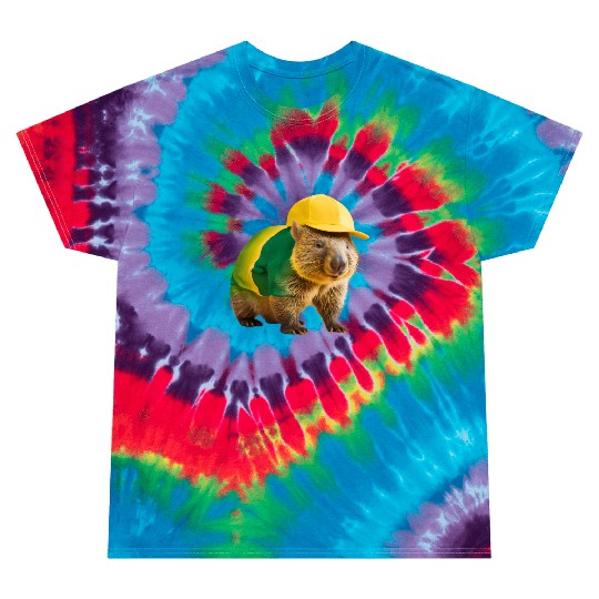 Green and Gold Wombat 2 Tie Dye T Shirts