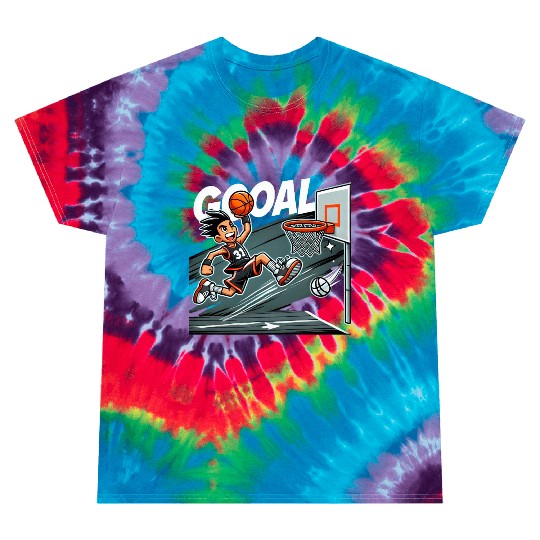 Slam Dunk Basketball Goal Cartoon Design Tie Dye T Shirts