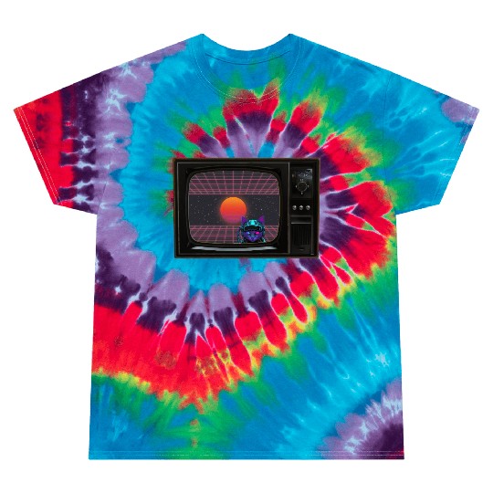Retro Cyberpunk Cat – Vaporwave Sci-Fi TV Art Tie Dye T Shirts