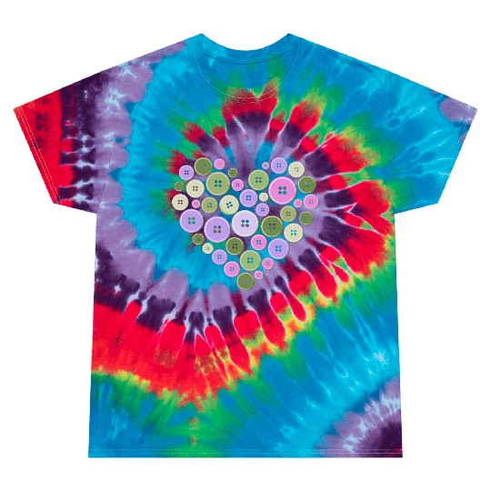 Pastel Pink Green Purple Button Heart Tie Dye T Shirts