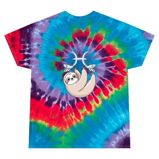 Pisces Zodiac Sloth Embracing Your Cosmic Calm Tie Dye T Shirts