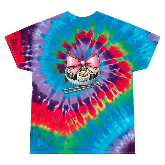 Coquette Bow Sushi Japanese Food Pink Ribbon Mom Tie Dye T Shirts