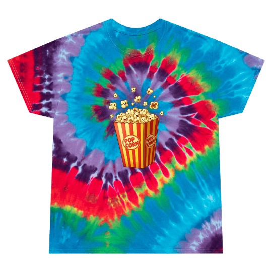 A popcorn box with little popcorn jumping out Tie Dye T Shirts