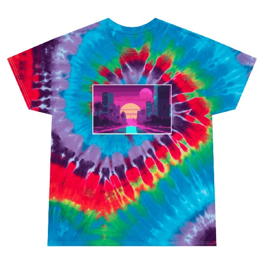 Neon Paradise Vaporwave Sunset Vibes Tie Dye T Shirts