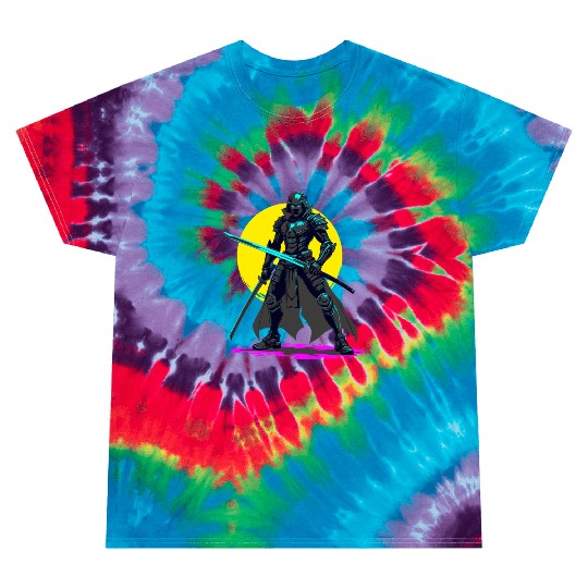 Cyberpunk Armored Samurai Neon Warrior Art Tie Dye T Shirts