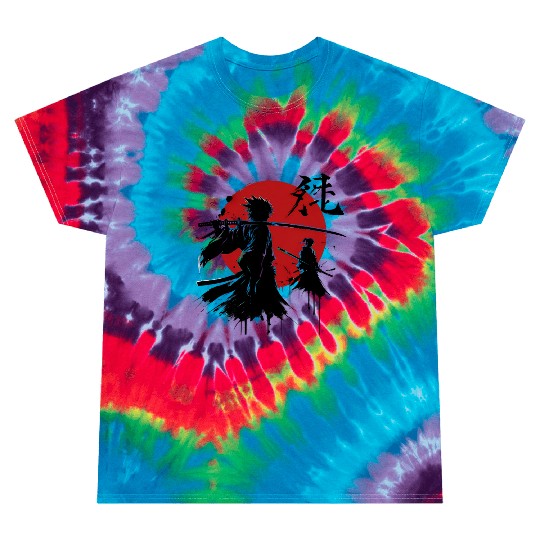 Shadow Samurai Warriors Under Blood Moon Tie Dye T Shirts