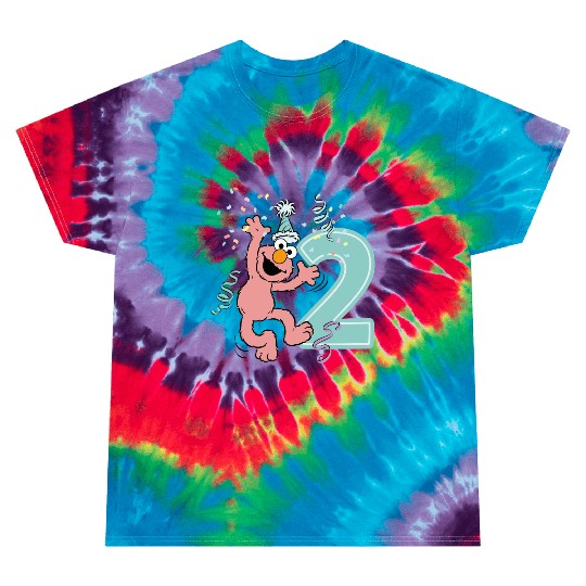 Sesame Street Birthday Design With Elmo Two Years Tie Dye T Shirts