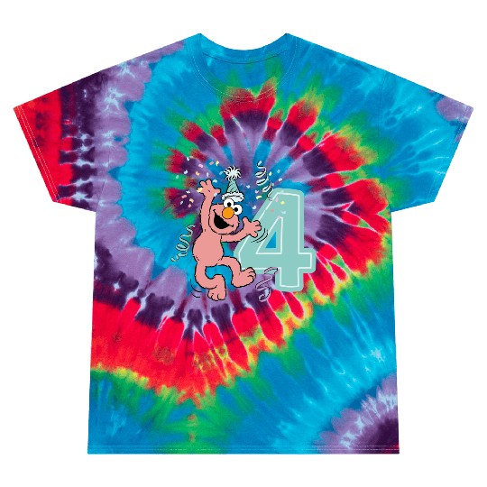 Sesame Street Birthday Design With Elmo 4 Years Tie Dye T Shirts
