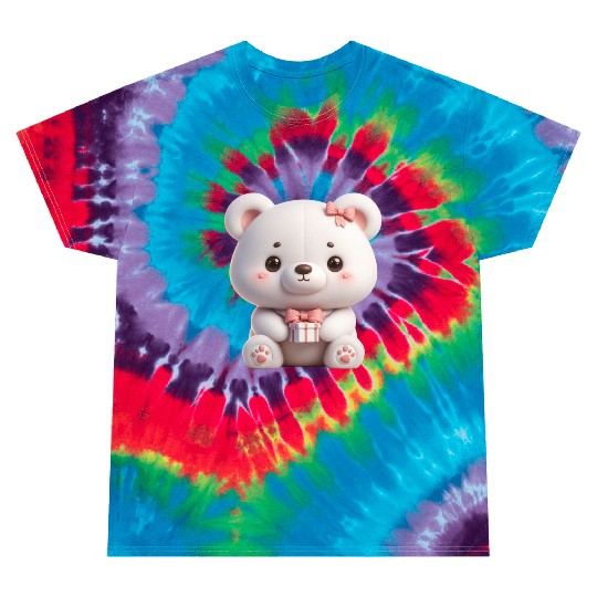Sweet Teddy Bear and Gift Box Tie Dye T Shirts
