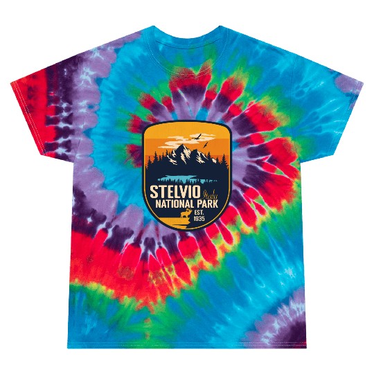 Stelvio National Park Italy Vintage Sunset Camping Tie Dye T Shirts