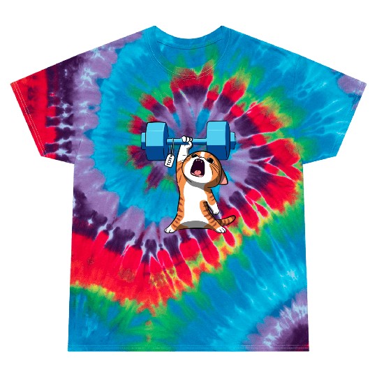 Workout Strength! Tiny Warrior Cat Huge Muscles. Tie Dye T Shirts