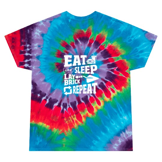 Bricklayer Eat Sleep Lay Brick Repeat Tie Dye T Shirts