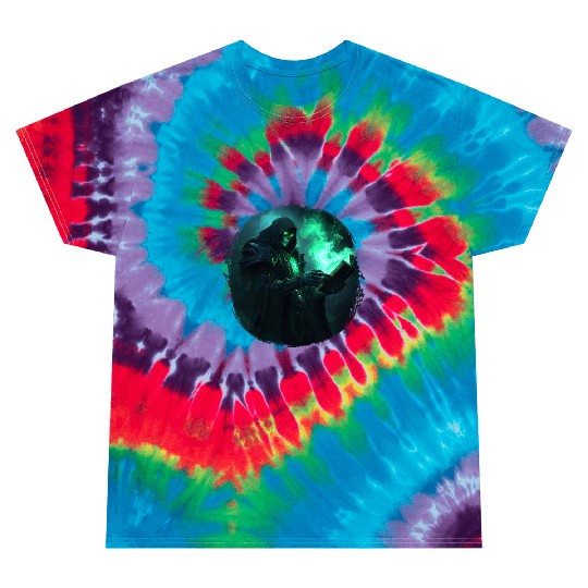 Green Shadow Mage with Burning Spell Book Tie Dye T Shirts