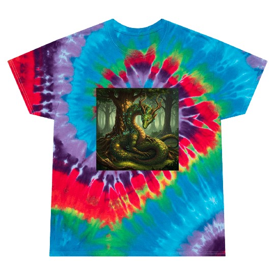 Enchanted Forest Serpent Design Tie Dye T Shirts