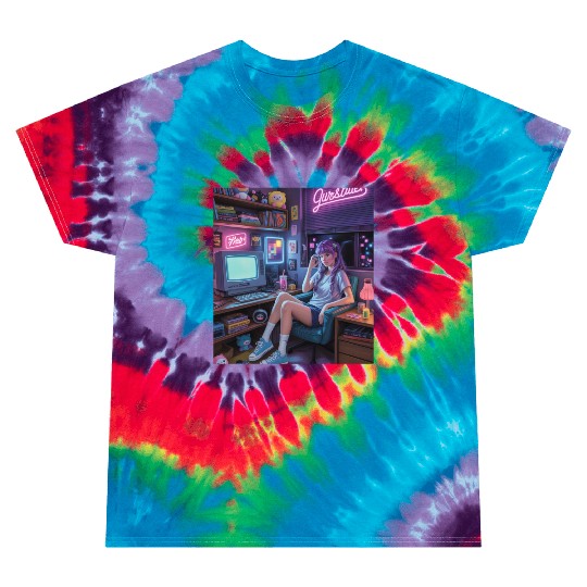 Y2K Gamer Girl Vibes – Retro Tech & Neon Room Aest Tie Dye T Shirts