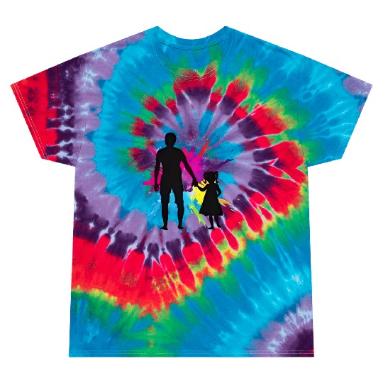 Father & Daughter Holding Hands Splashback design Tie Dye T Shirts