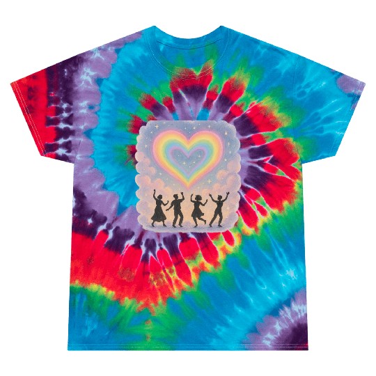 20250702 1417 Rainbow Heart Dance simple compos Tie Dye T Shirts