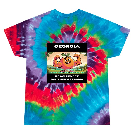 Georgia Peach State Art Tie Dye T Shirts