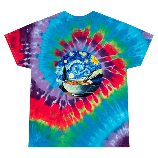Van Gogh's Starry Night ramen noodle Bowl japanese Tie Dye T Shirts