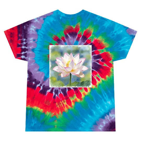 Serene Water Lily Floral Print Tie Dye T Shirts