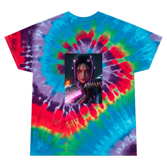Cyberpunk Samurai Girl Tie Dye T Shirts