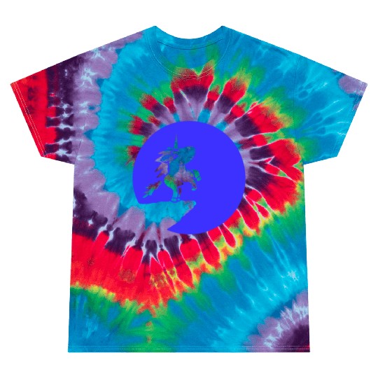 Unicorn Cliff Moon Mountain Round Night Cute Cool Tie Dye T Shirts