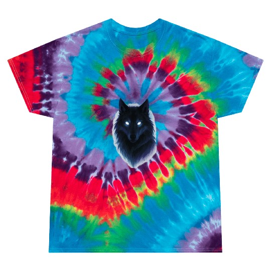 Enigmatic Howling Wolf Design Tie Dye T Shirts