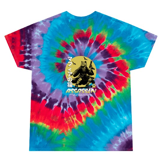 Samurai Cat Martial Arts Illustration Tie Dye T Shirts