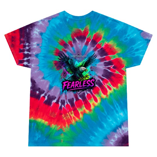 Fearless Eagle Neon Design Tie Dye T Shirts