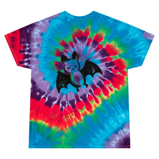 Sleepy Bat Sketch – Minimalist Nocturnal Ink Art Tie Dye T Shirts