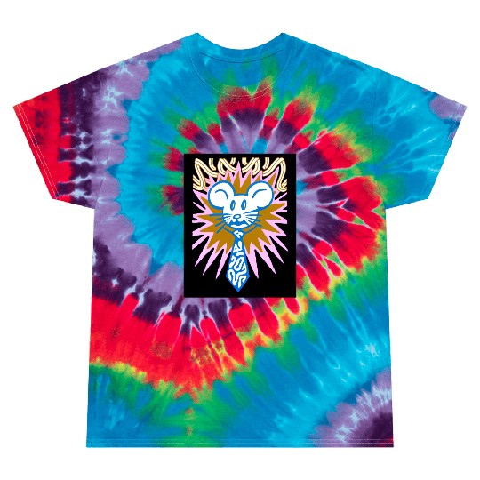 Neon Mouse Head with Radiant Burst Tie Dye T Shirts