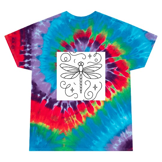“Minimal line art dragonfly, soft curves, modern  Tie Dye T Shirts