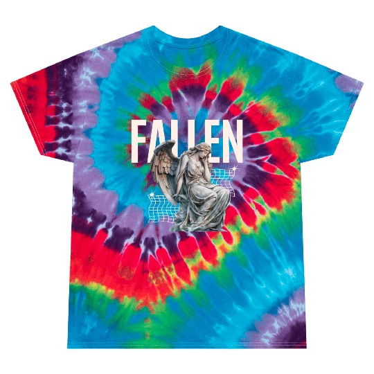 Reflective Angel Sculpture Design Tie Dye T Shirts