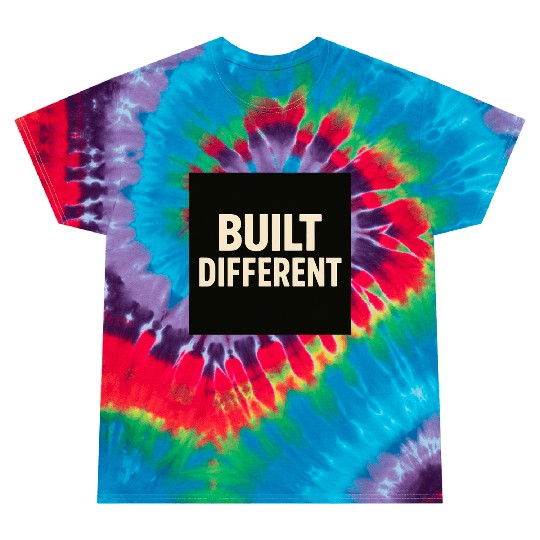 Empowering Built Different Motif Tie Dye T Shirts