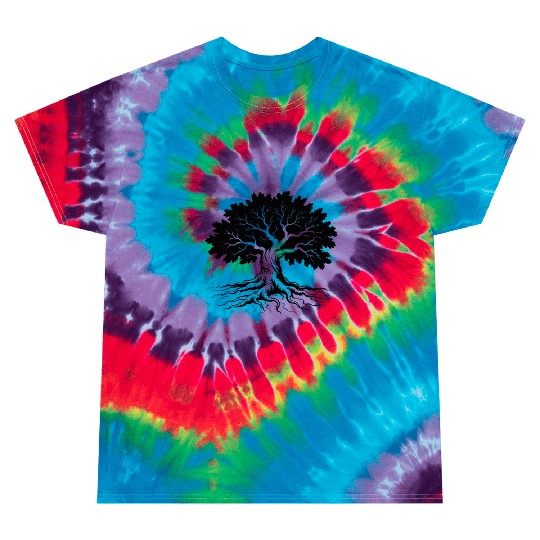 Elegant Tree of Life Silhouette Tie Dye T Shirts