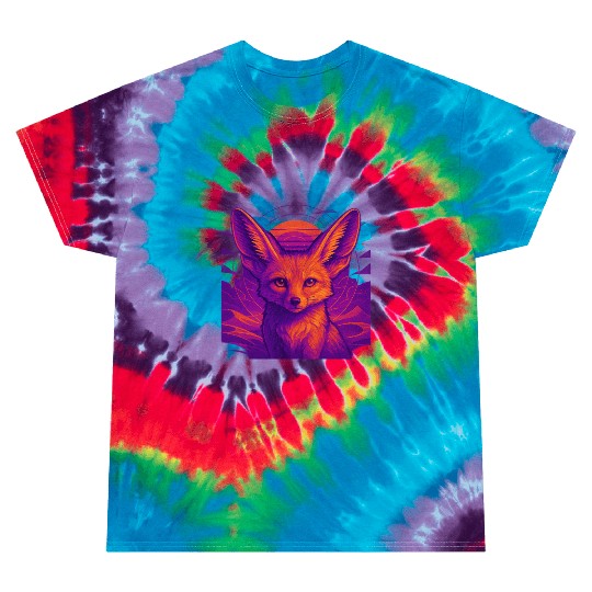 Neon Fox Constellation Art Tie Dye T Shirts