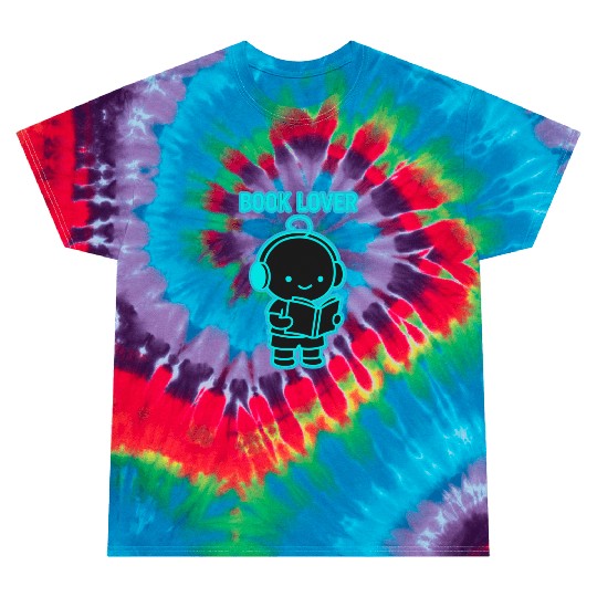 Neon Book Lover Character Tie Dye T Shirts
