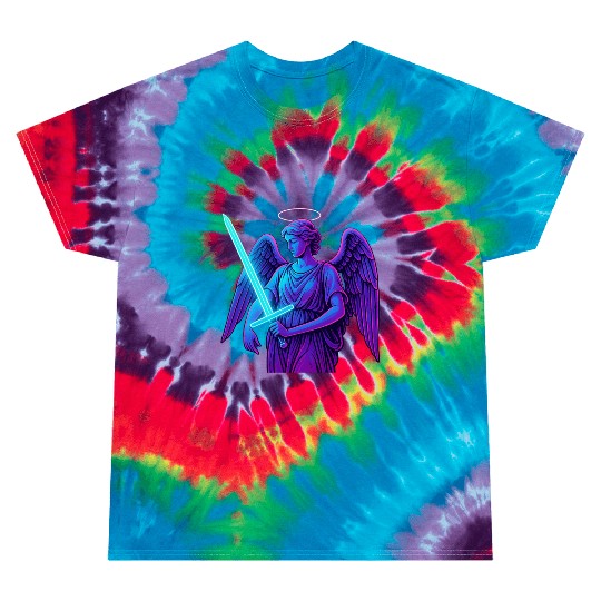 Neon Angel Warrior Illustration Tie Dye T Shirts