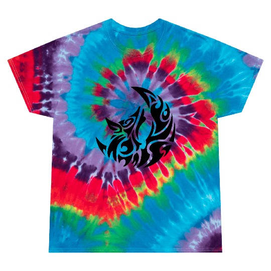tribal wolf and moon tattoo Tie Dye T Shirts