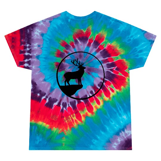 Black deer cliff moon sun rock night weir wolf cir Tie Dye T Shirts